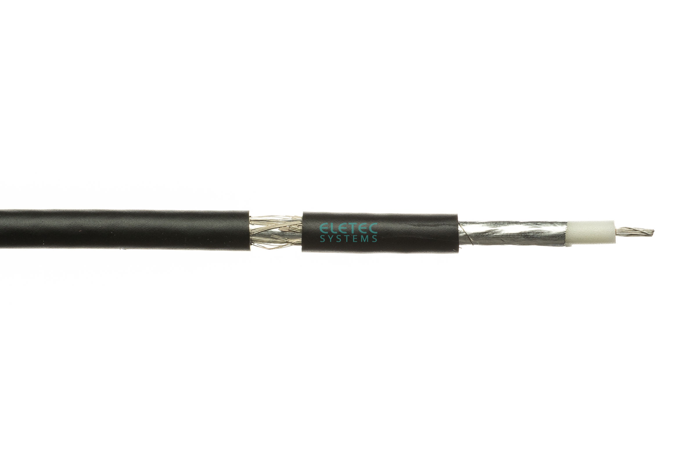 Кабель коаксиальный ЭЛЕТЭК RG-58 C/U MIL17 50 Ом, экран 112%, черный, 100 м